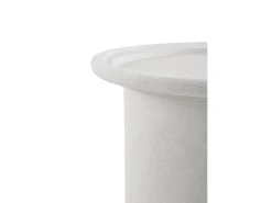 Mesa de centro de 48 cm de diámetro de poliresina cemento blanco