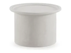 Mesa de centro de 60 cm de diámetro de poliresina cemento blanco
