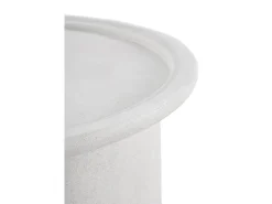 Mesa de centro de 60 cm de diámetro de poliresina cemento blanco