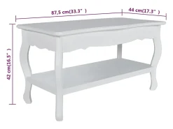 Mesa de centro de 2 niveles de MDF blanca