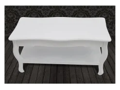 Mesa de centro de 2 niveles de MDF blanca
