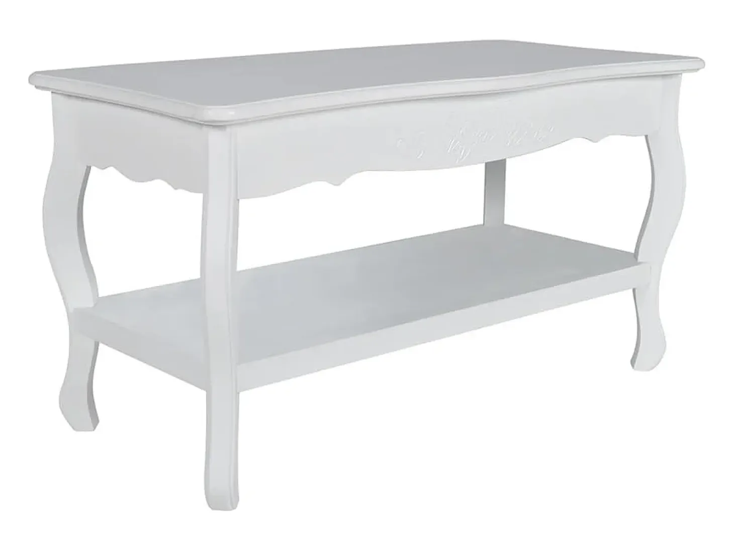 Mesa de centro de 2 niveles de MDF blanca