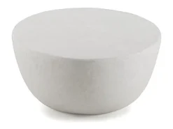 Mesa de centro de 120 x 70 cm de poliresina cemento blanco