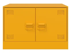 Mesa de centro de acero amarillo mostaza 67x50x44 cm