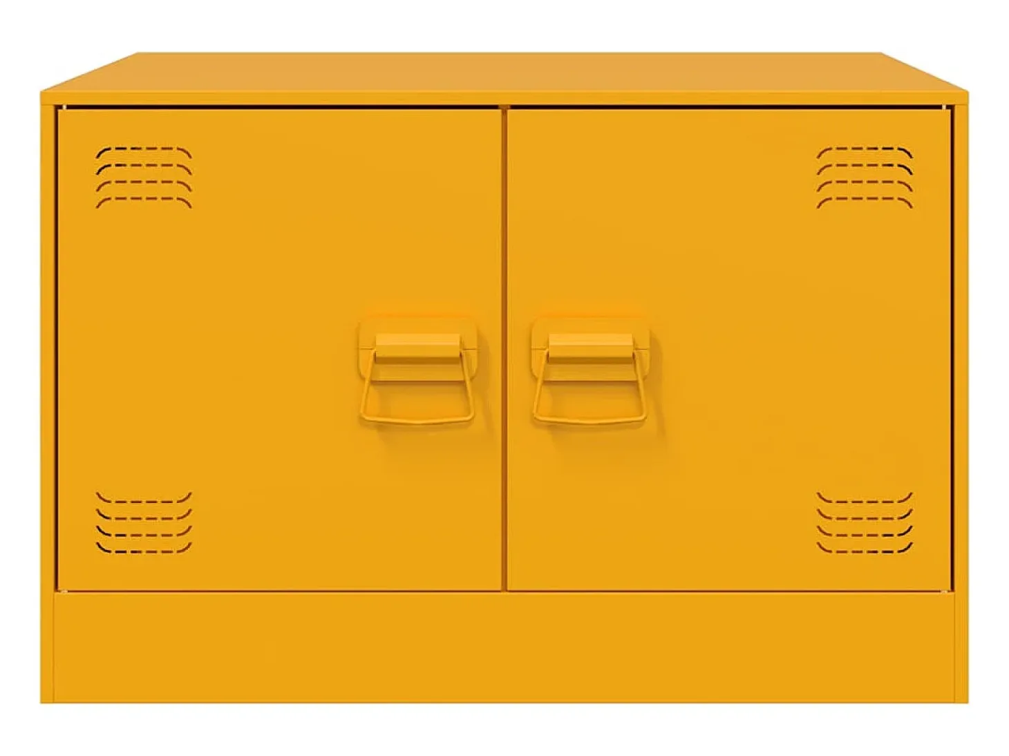 Mesa de centro de acero amarillo mostaza 67x50x44 cm