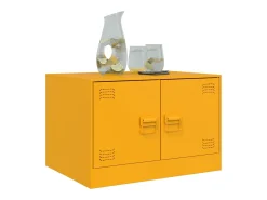 Mesa de centro de acero amarillo mostaza 67x50x44 cm