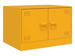 Mesa de centro de acero amarillo mostaza 67x50x44 cm