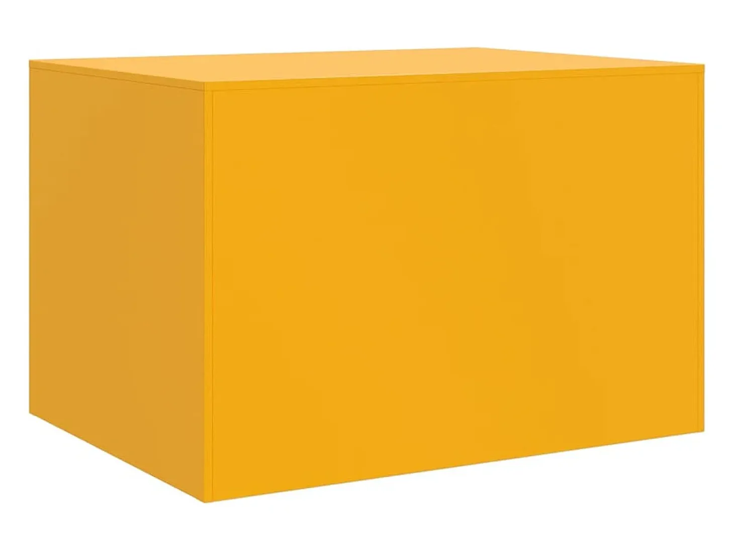 Mesa de centro de acero amarillo mostaza 67x50x44 cm