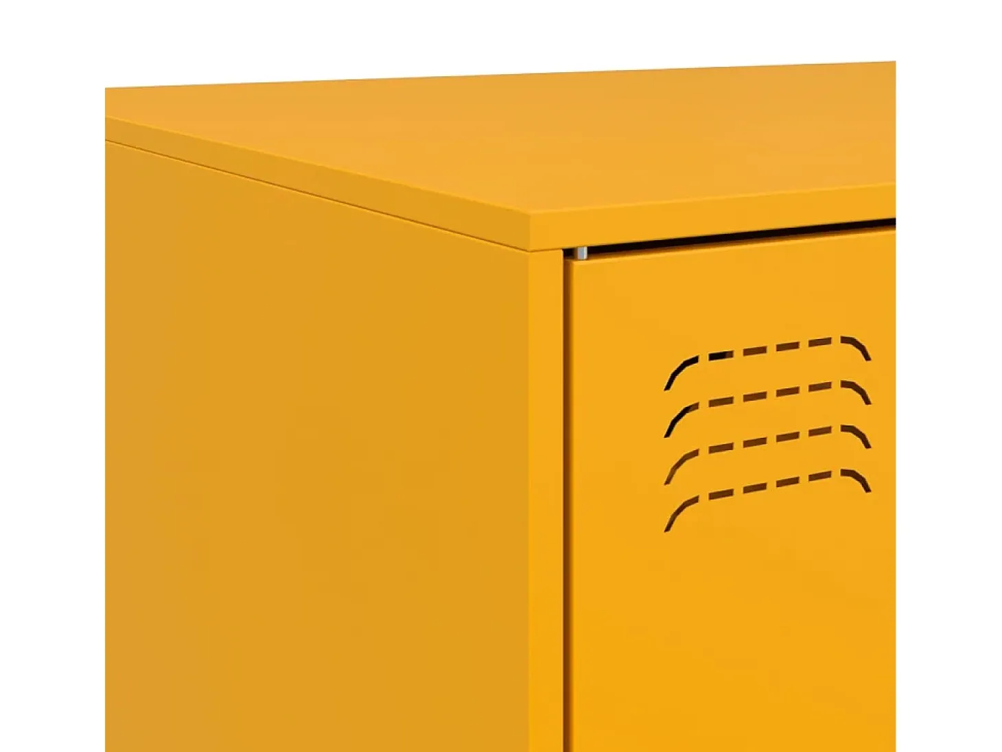 Mesa de centro de acero amarillo mostaza 67x50x44 cm