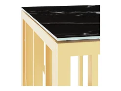 Mesa de centro de acero inoxidable y vidrio dorada 110x45x45 cm