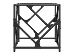 Mesa de centro de acero y tapa vidrio transparente 40x40x41 cm
