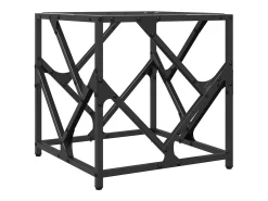 Mesa de centro de acero y tapa vidrio transparente 40x40x41 cm