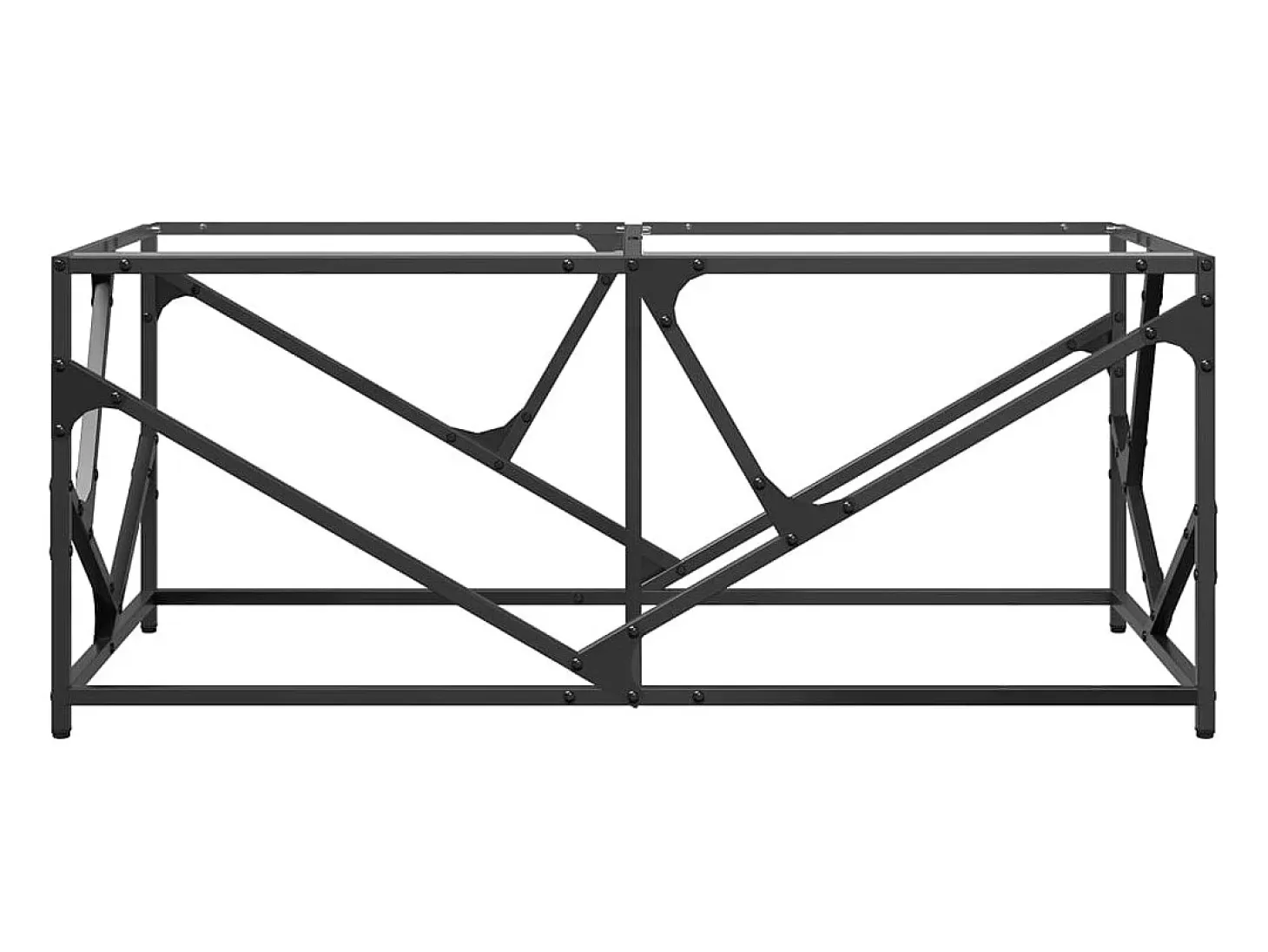 Mesa de centro de acero y tapa vidrio transparente 98,5x50x41cm
