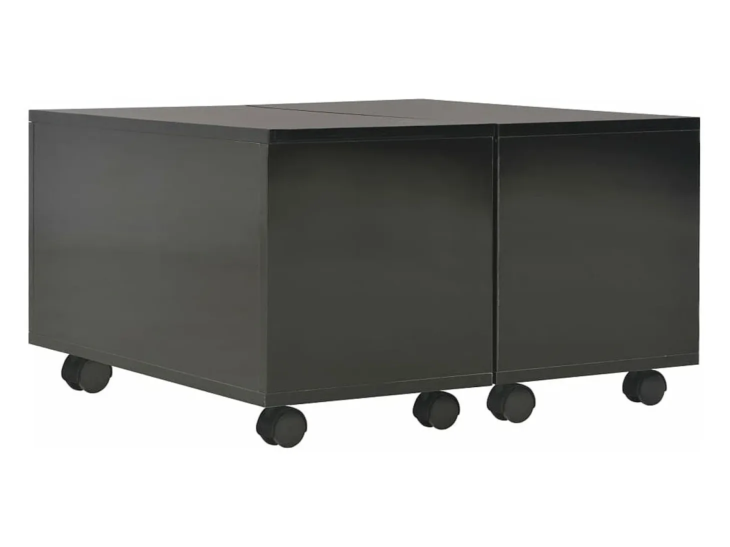 Mesa de centro de aglomerado negro brillante 60x60x35 cm