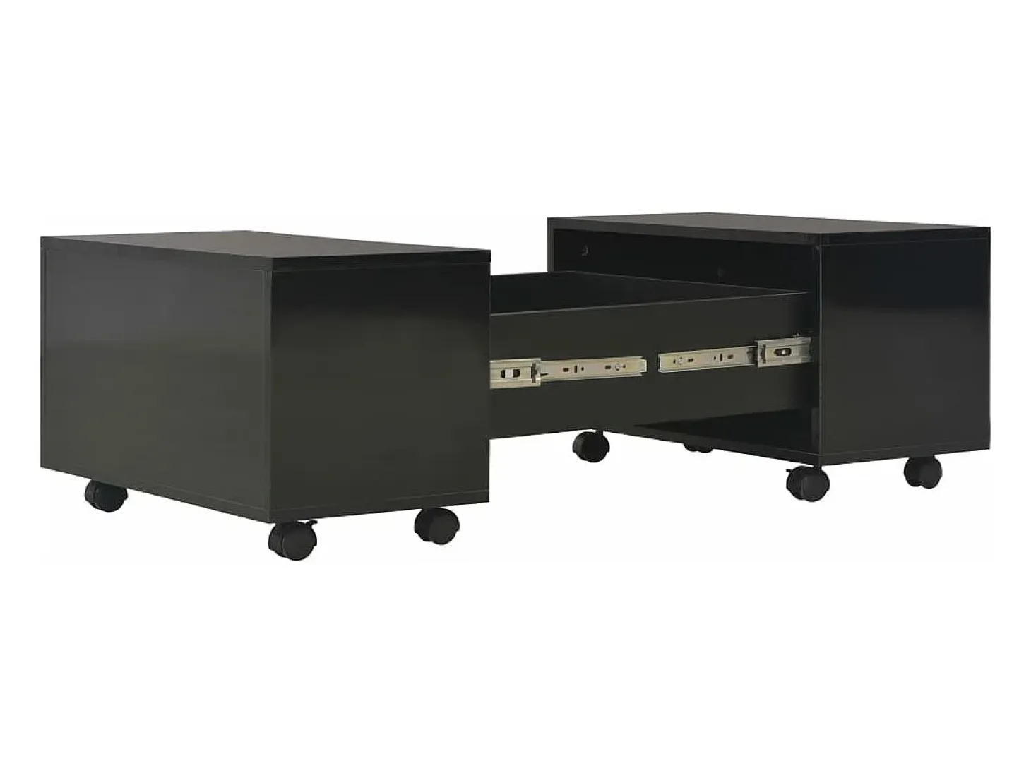 Mesa de centro de aglomerado negro brillante 60x60x35 cm