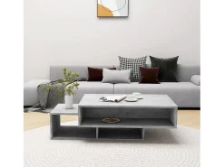 Mesa de centro de aglomerado gris 105x55x32 cm