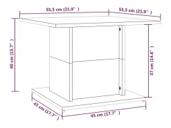 Mesa de centro de aglomerado gris hormigón 55,5x55,5x40 cm