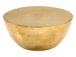 Mesa de centro de aluminio martillado latón 70x30 cm
