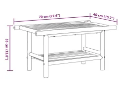 Mesa de centro de bambú 70x40x35 cm