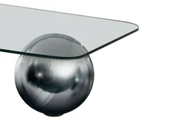 Mesa de centro de cristal templado y de acero MUNDO