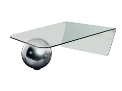 Mesa de centro de cristal templado y de acero MUNDO