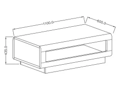 Mesa de centro de diseño colección BREDA en blanco brillante. Mueble ideal para su sala de estar.