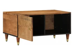 Mesa de centro de madera maciza de mango 80x50x40 cm