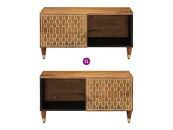 Mesa de centro de madera maciza de mango 80x50x40 cm
