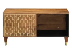 Mesa de centro de madera maciza de mango 80x50x40 cm