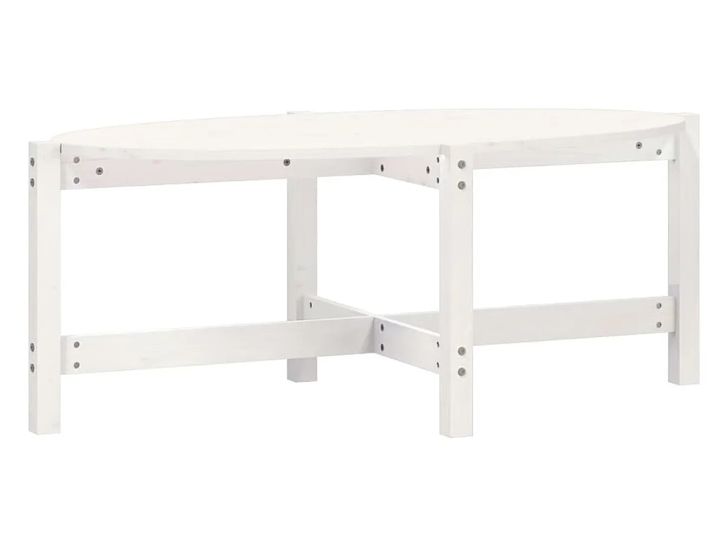 Mesa de centro de madera maciza de pino blanco 118x63x45 cm