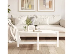 Mesa de centro de madera maciza de pino blanco 118x63x45 cm