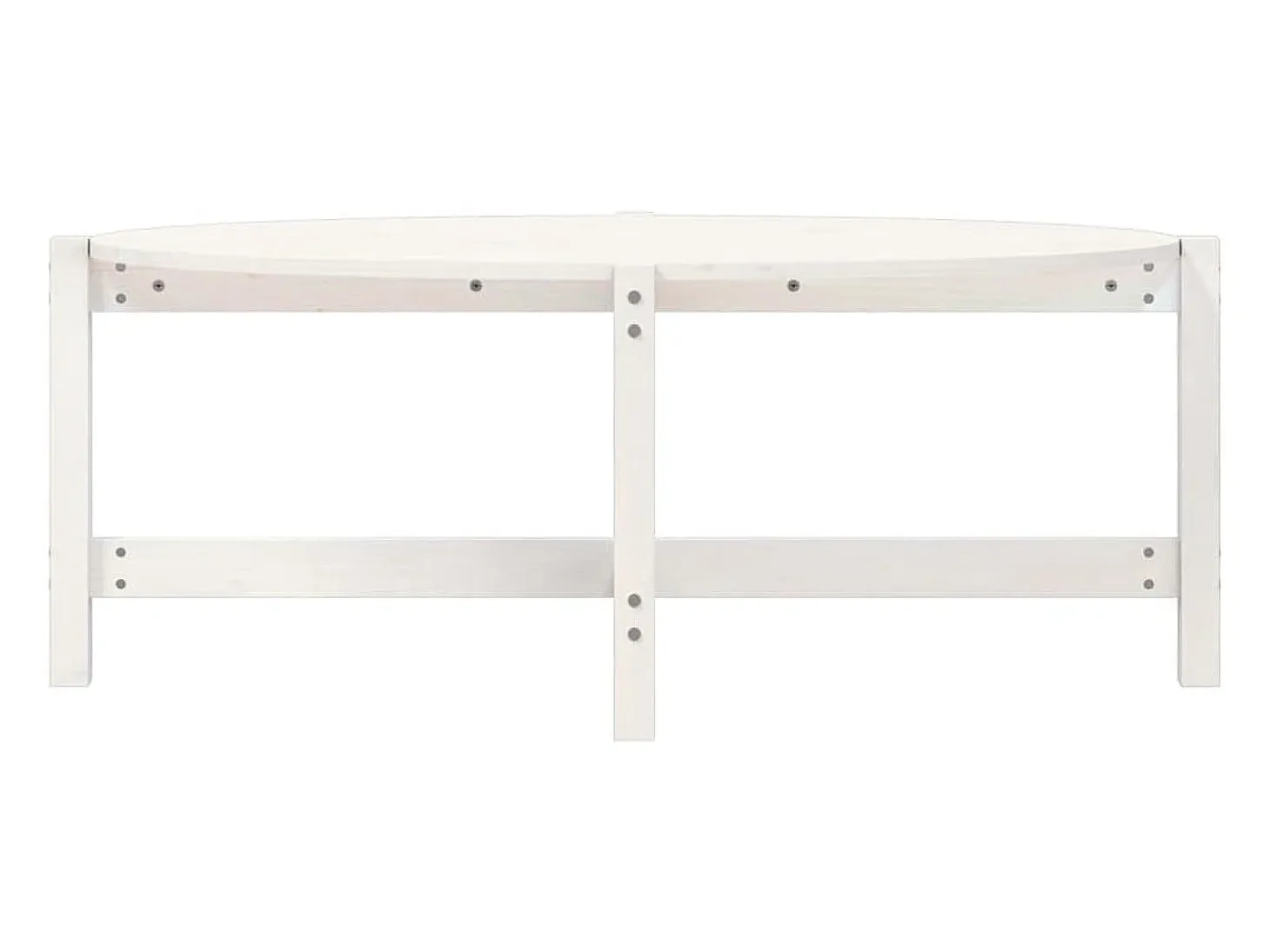 Mesa de centro de madera maciza de pino blanco 118x63x45 cm