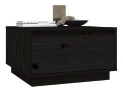 Mesa de centro de madera maciza de pino negro 55x56x32 cm