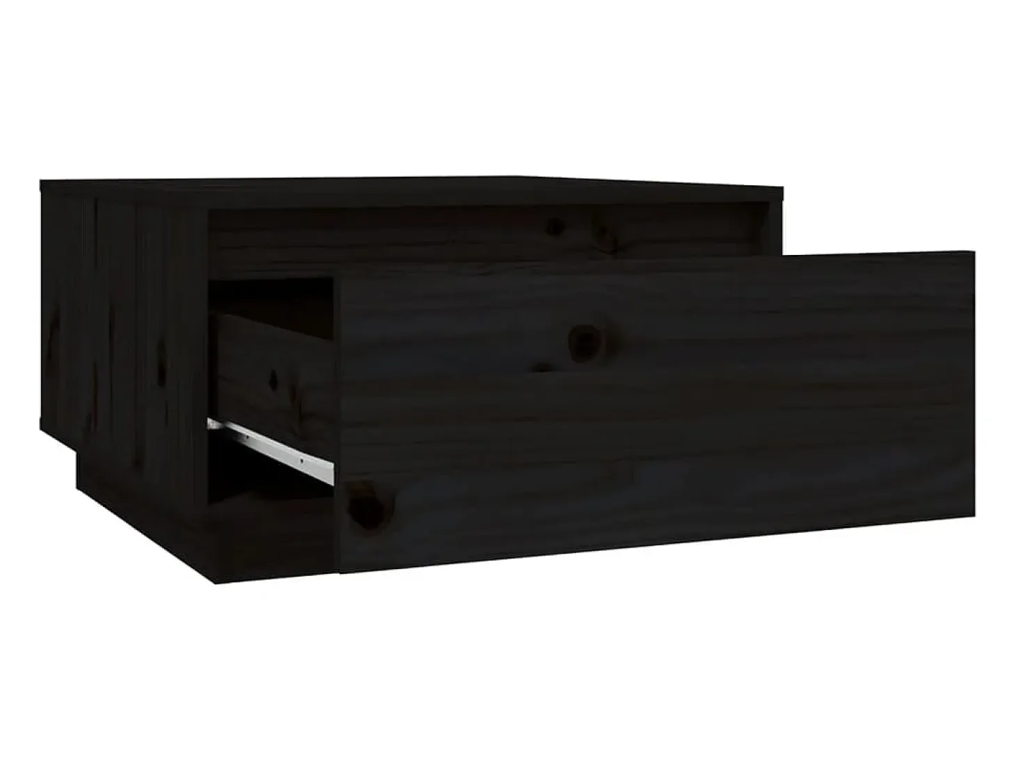 Mesa de centro de madera maciza de pino negro 55x56x32 cm