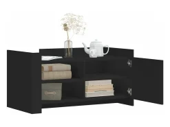 Mesa de centro de madera de ingeniería negra 100x50x50 cm
