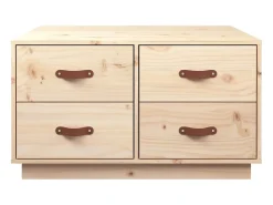Mesa de centro de madera maciza de pino 80x80x45 cm