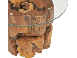 Mesa de centro de madera flotante de teca maciza 60 cm