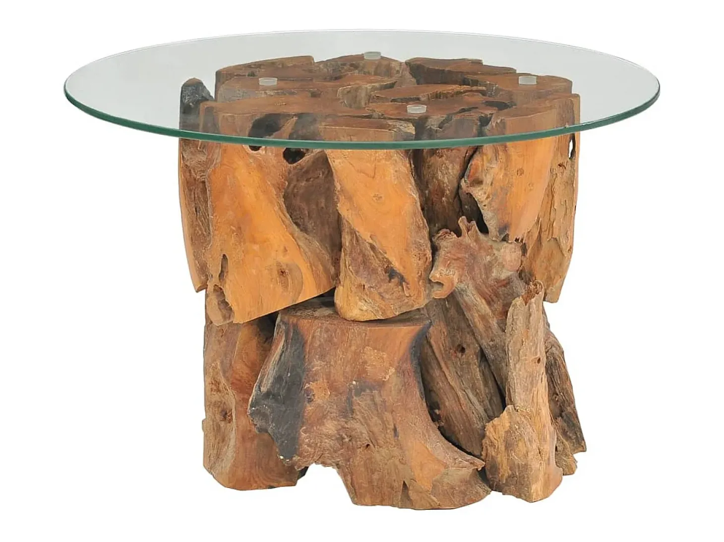 Mesa de centro de madera flotante de teca maciza 60 cm