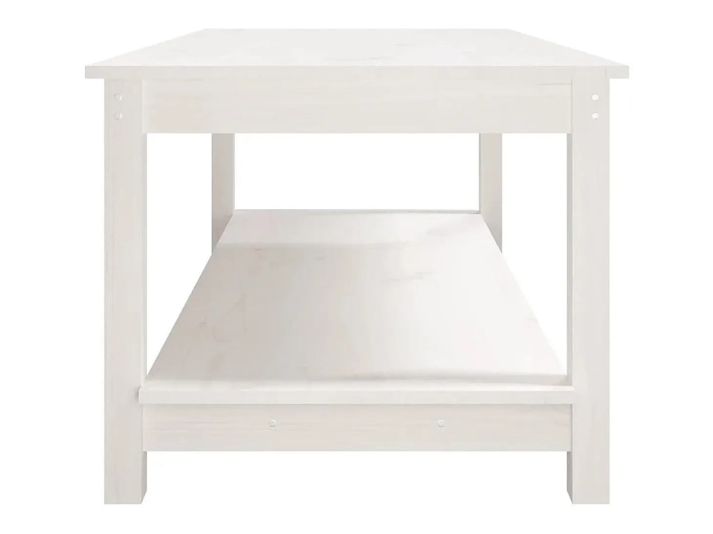Mesa de centro de madera maciza de pino blanco 110x55x45 cm
