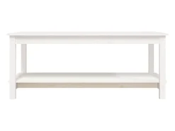 Mesa de centro de madera maciza de pino blanco 110x55x45 cm
