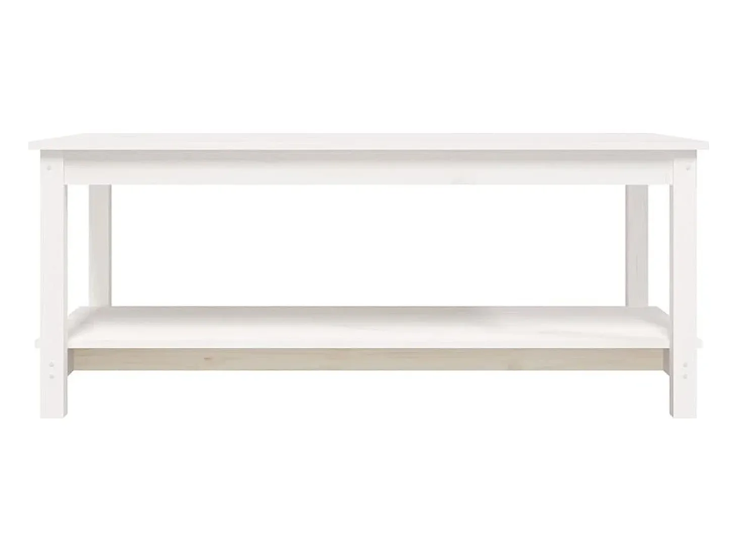 Mesa de centro de madera maciza de pino blanco 110x55x45 cm