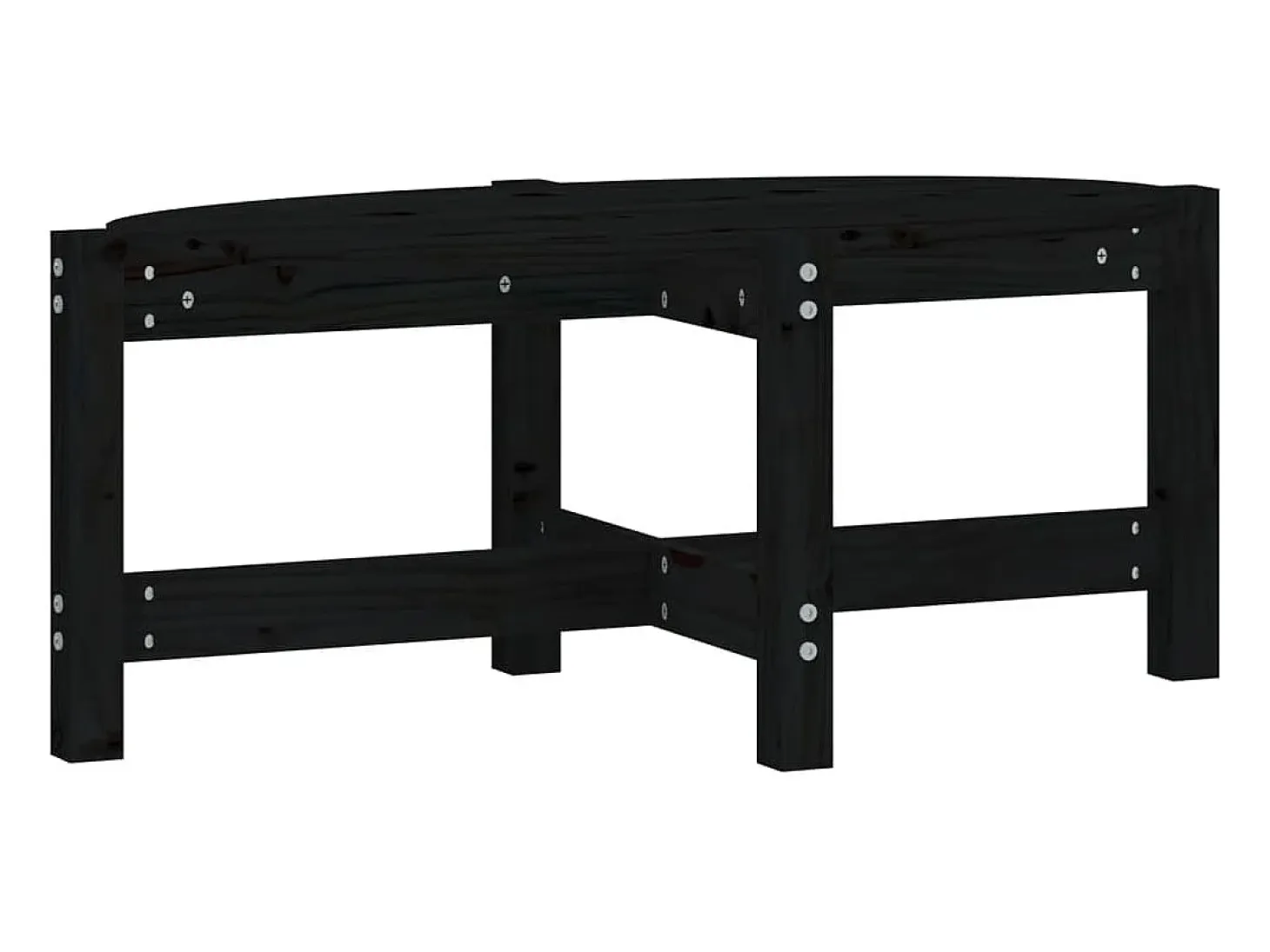Mesa de centro de madera maciza de pino negro 87x48x35 cm