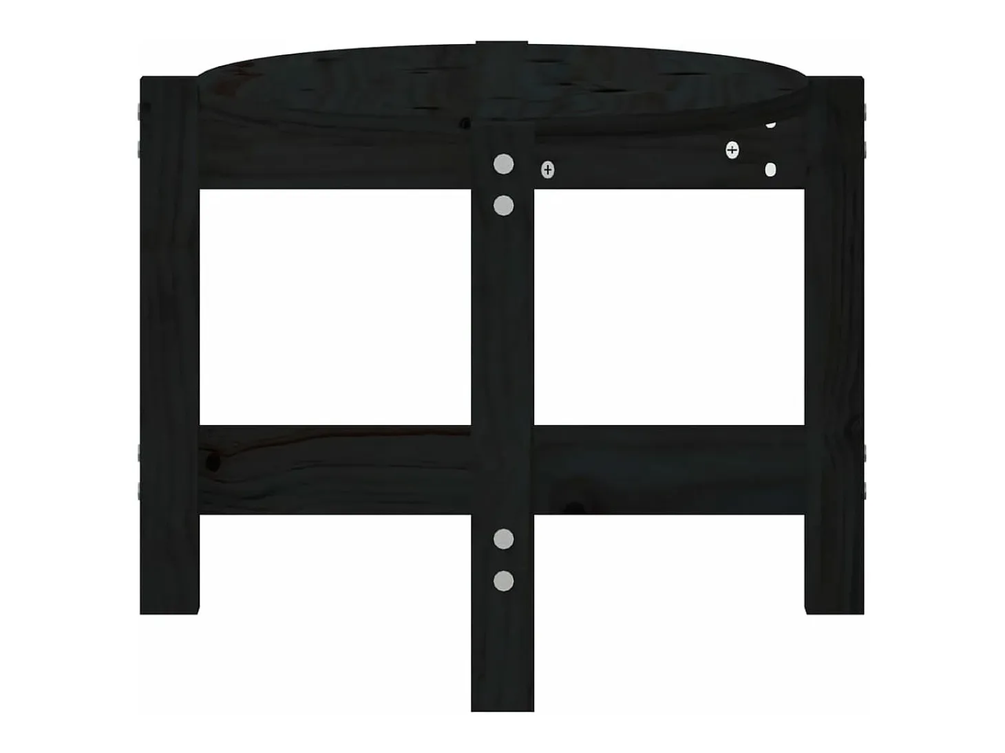 Mesa de centro de madera maciza de pino negro 87x48x35 cm