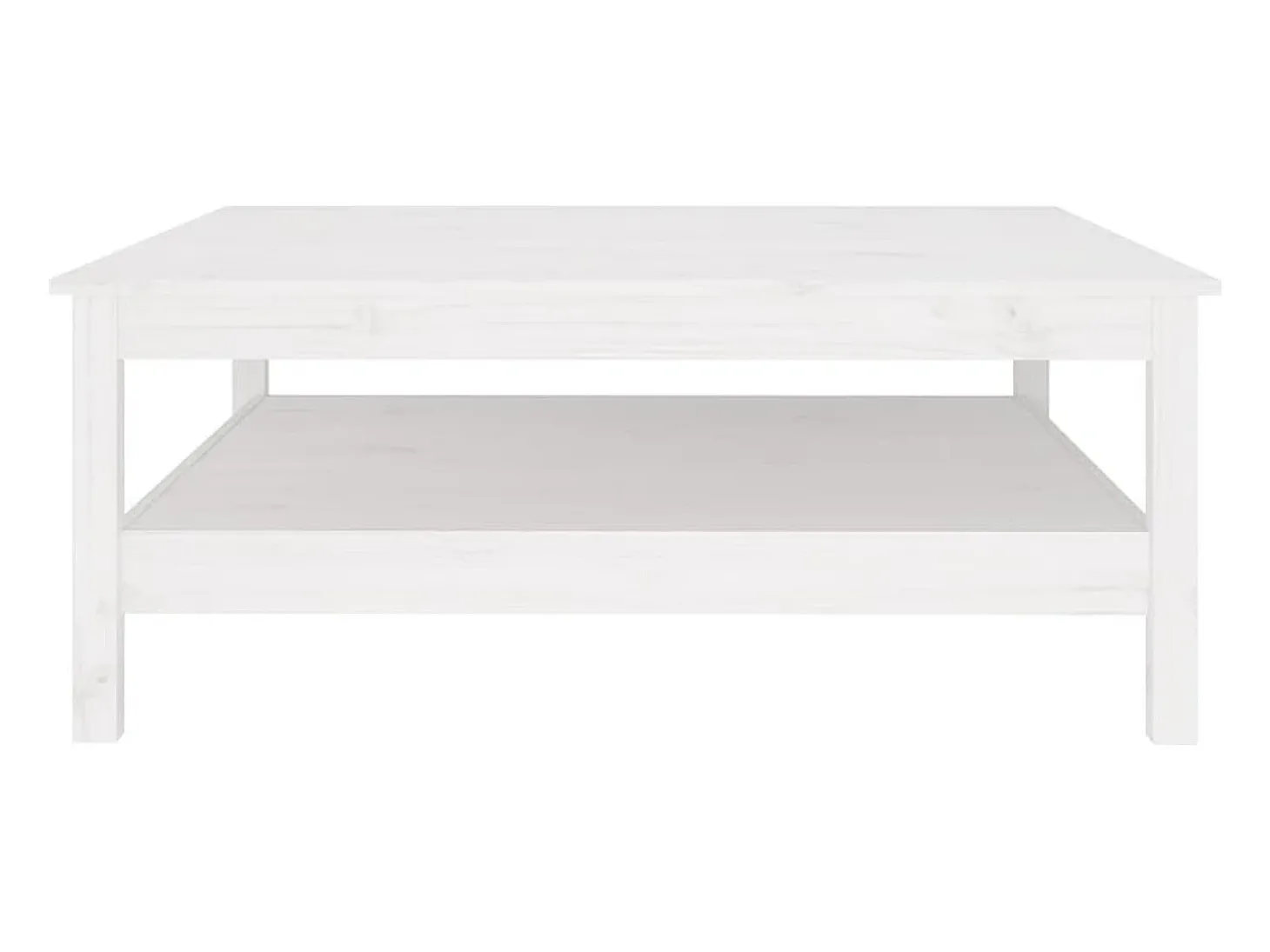 Mesa de centro de madera maciza de pino blanco 100x100x40 cm