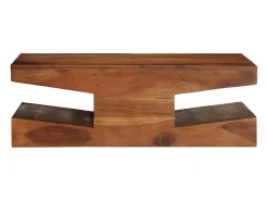Mesa de centro de madera maciza 90x60x30 cm acacia