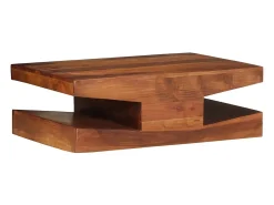 Mesa de centro de madera maciza 90x60x30 cm acacia
