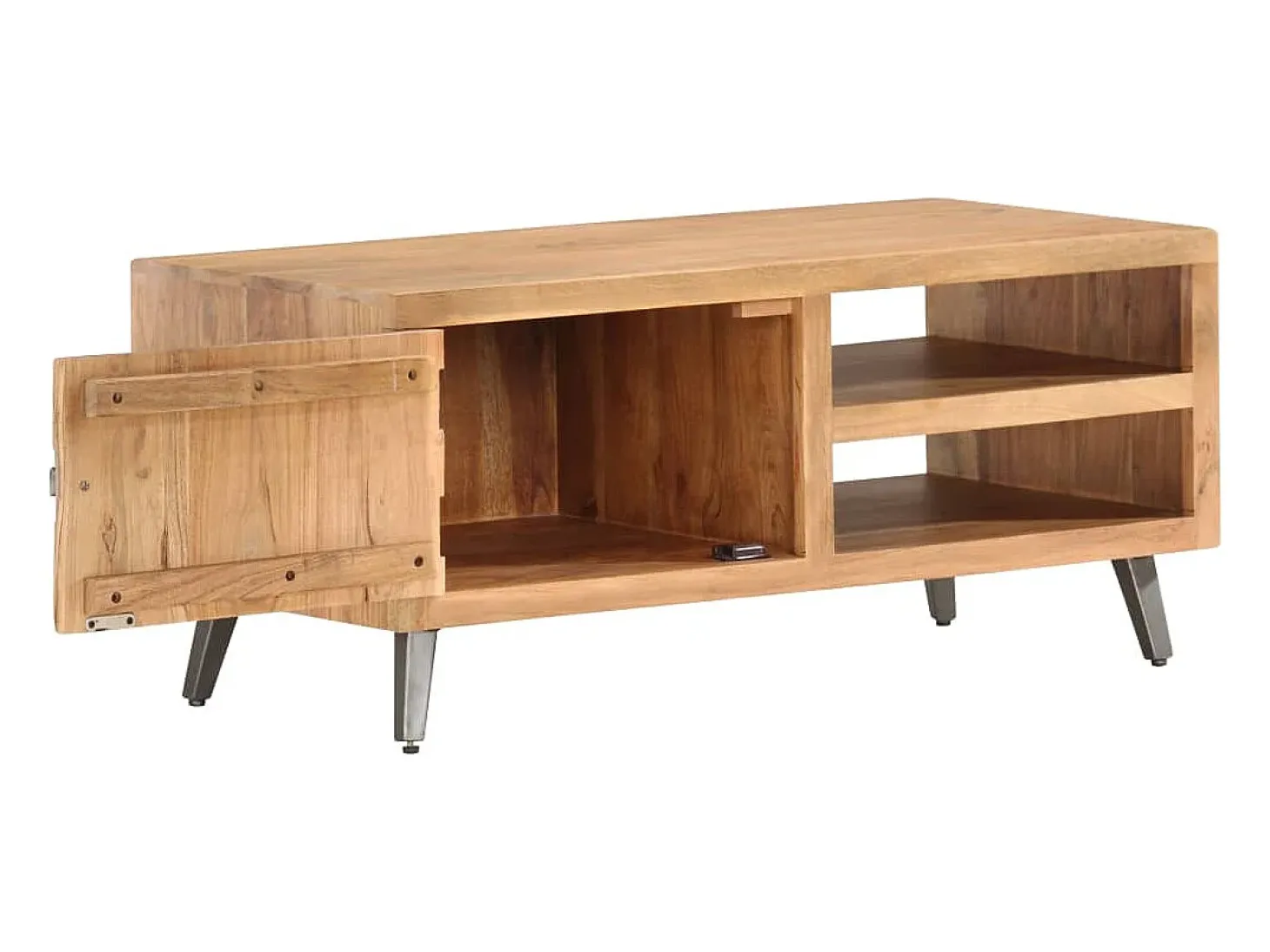 Mesa de centro de madera maciza de acacia 90x45x40cm