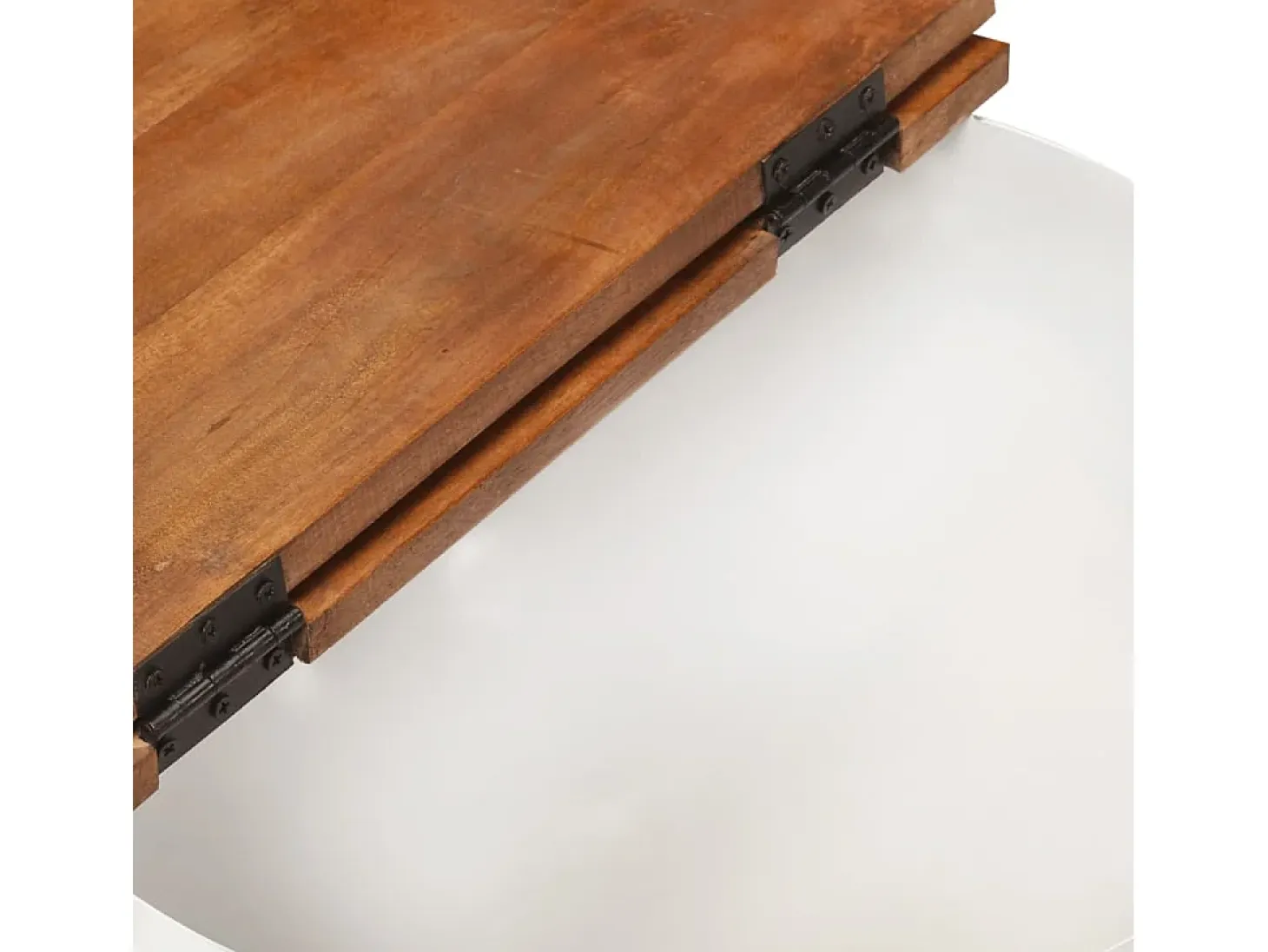 Mesa de centro de madera maciza reciclada blanca 50x27 cm