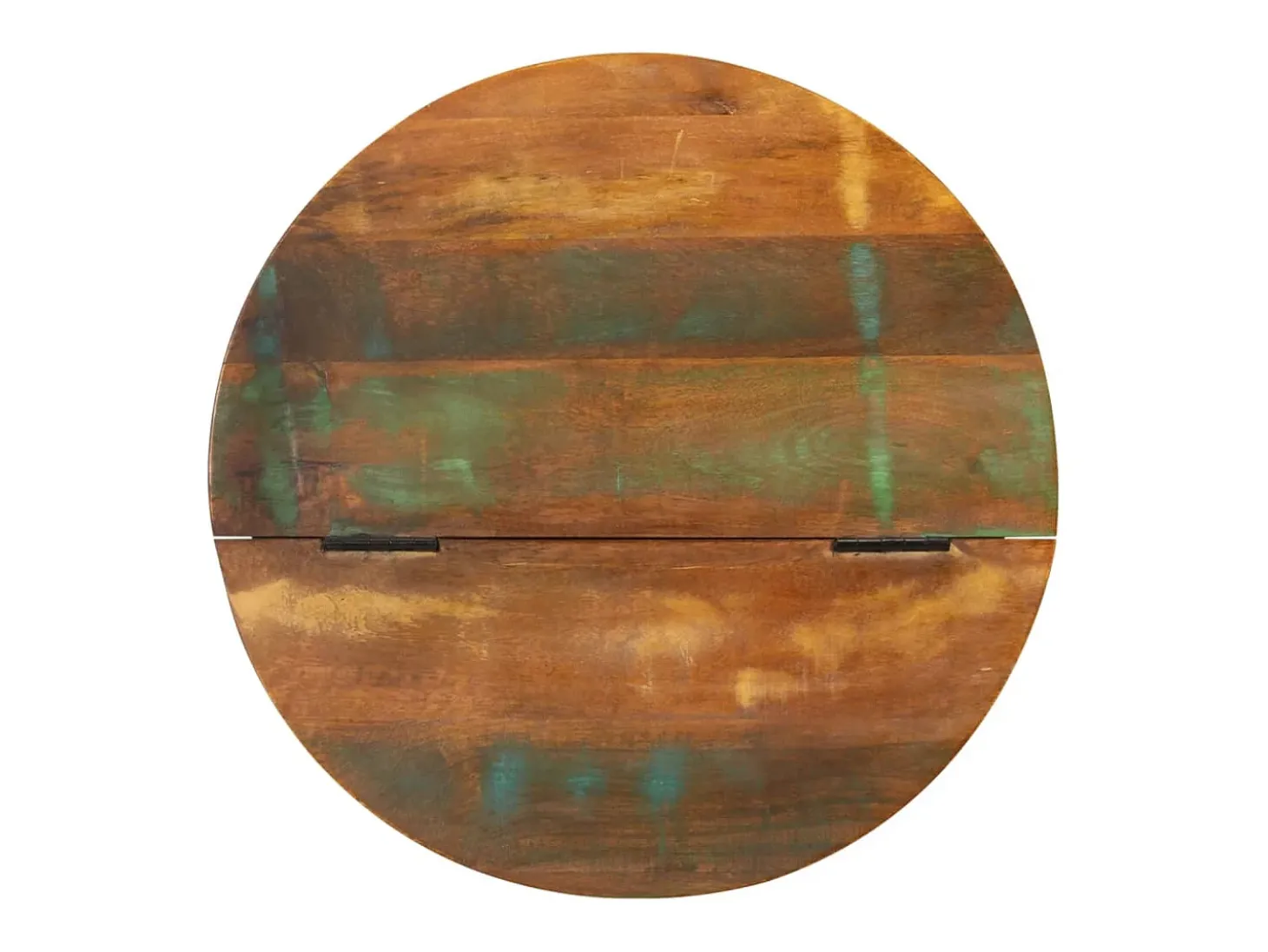 Mesa de centro de madera maciza reciclada blanca 50x27 cm