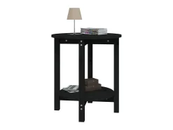 Mesa de centro de madera maciza de pino negro Ø55x60 cm ES23341
